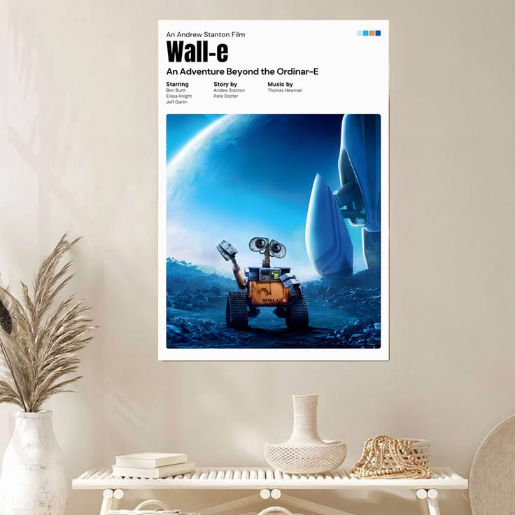 Wall-E Poster, Adventure, Futuristics Cinematic Space Wall Art