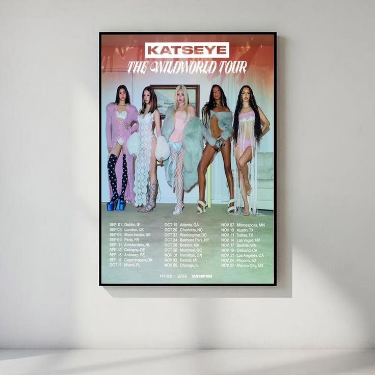 KATSEYE The Wild World Tour Poster, K-Pop Girl Group Concert Print, Music Tour Dates Wall Art, Fan Room Decor Gift