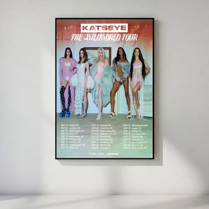 KATSEYE The Wild World Tour Poster, K-Pop Girl Group Concert Print, Music Tour Dates Wall Art, Fan Room Decor Gift
