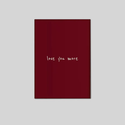 Love You More Burgundy Bedroom Wall Art Poster Full Size 24''x36''