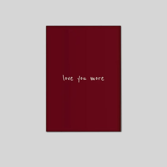 Love You More Burgundy Bedroom Wall Art Poster Full Size 24''x36''