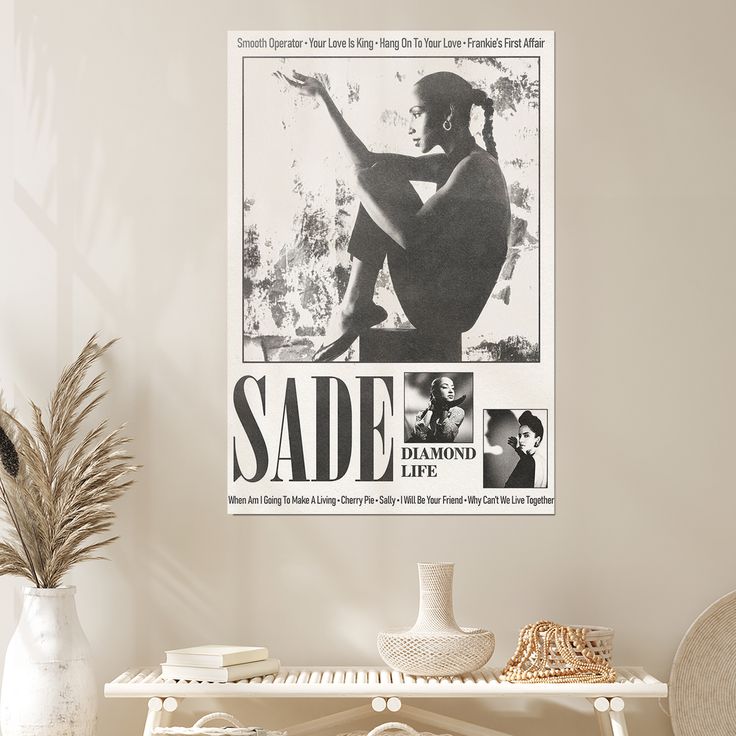 Music Poster -Sade Adu Diamond Life Album - Retro Style - Size 24x36