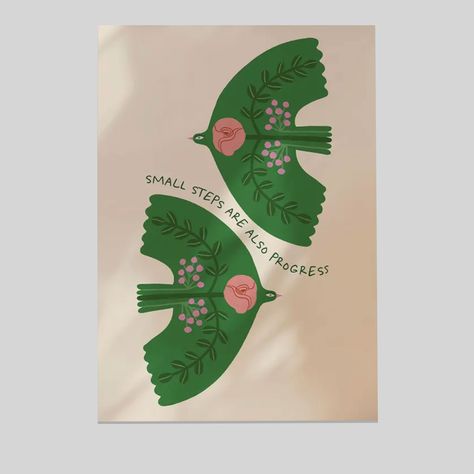 Mental Health Bird Poster, Inspirational Psychology Art Poster Size 24''x36'