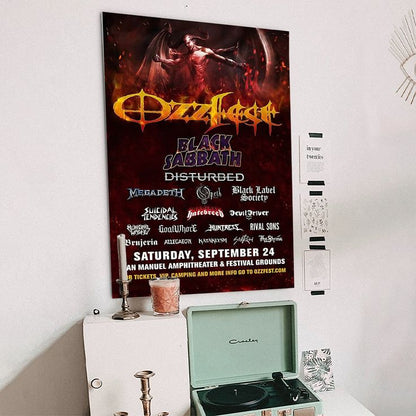2002 BLACK SABBATH CONCERT POSTER PRINT WALL ART THE OZZFEST CONCERT POSTER Size 24''x36''