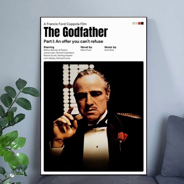 The Godfather Part 1 Poster, Classic Cinematic and Vintage inspired Wall Art