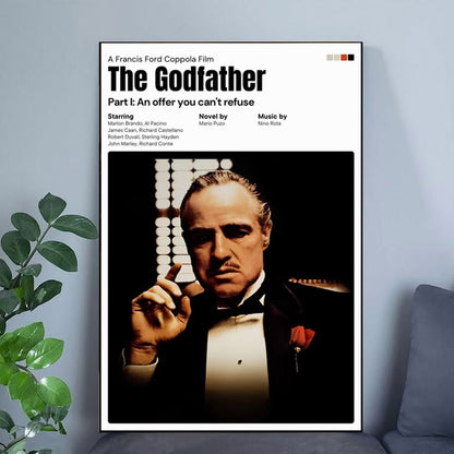 The Godfather Part 1 Poster, Classic Cinematic and Vintage inspired Wall Art