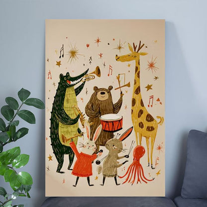 Animal Band Nursery Wall Art Poster Full Size 24''x36''