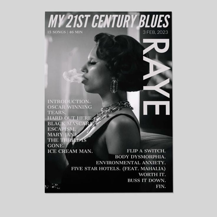 Music Poster - RAYE Poster - Vintage Style - Size 24x36