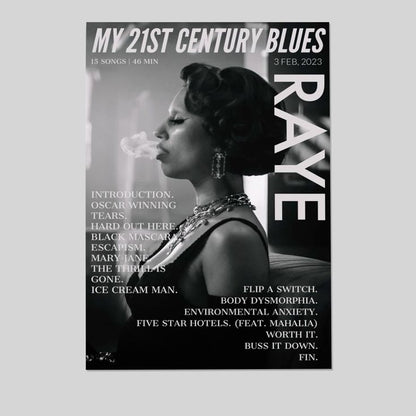 Music Poster - RAYE Poster - Vintage Style - Size 24x36