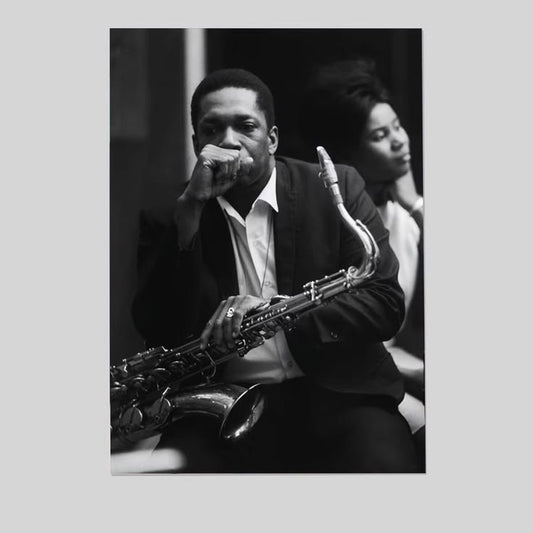 John Coltrane Poster Jazz Canvas Art Painting Wall Art Size 24''x36''
