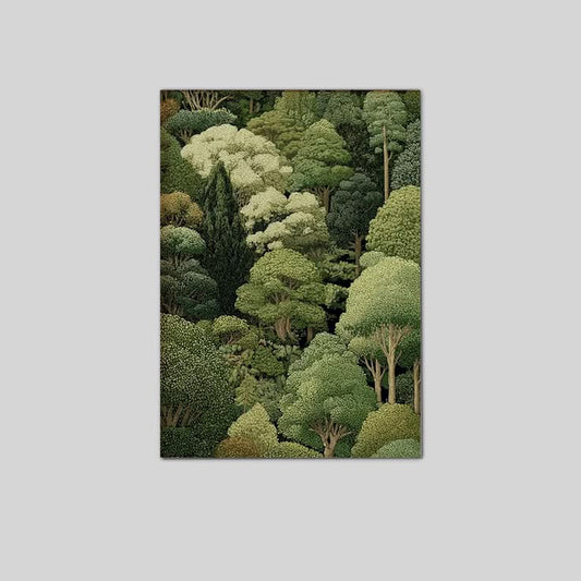 Lush Green Woodland Trees Wall Art Poster Full Size 24''x36''