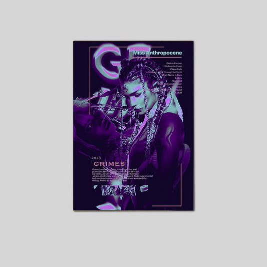 Grimes Claire Boucher Poster Miss Anthropocene With Song Names Poster Size 24''x36''