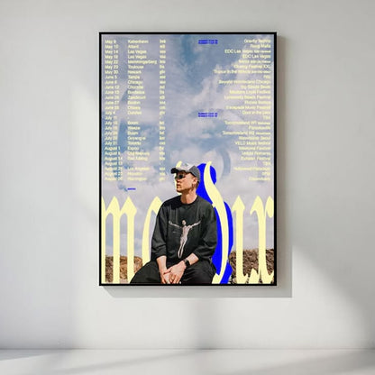 Martin Garrix Tour Poster, EDM Festival Wall Art, DJ Concert Schedule Print, Electronic Music Decor, Music Festival Artwork