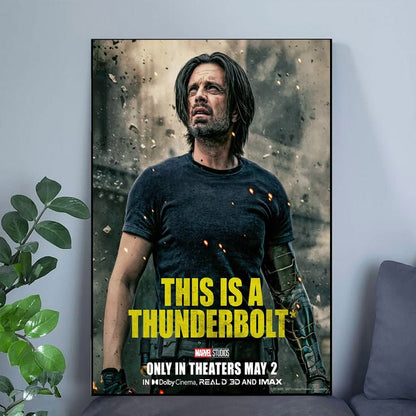 Thunderbolts Movie Poster Florence Pugh Marvel Sebastian Stan a Size 24''x36''