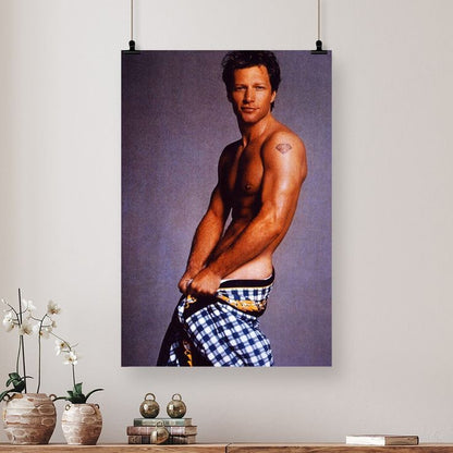 Posterazzi Jon Bon Jovi Nude With Blanket Around Waist Photo Print Size 24''x36''