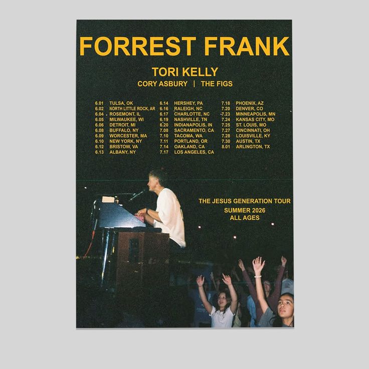 Cory Asbury I’M GOING ON TOUR W MY BROTHER Forrest Frank Size 24''x36''