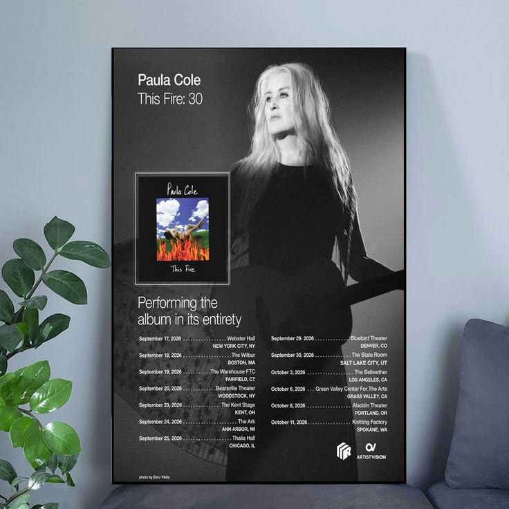 Paula Cole Groton Hall Music Center 2026 Poster Size 24''x36''