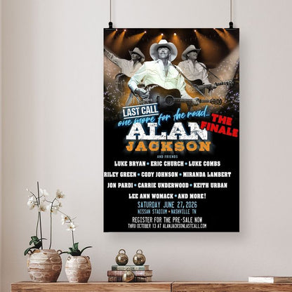 Alan Jackson 2026 – Last Call One More for the Road Poster Size 24''x36'