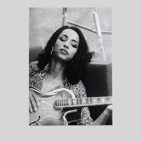 Sade Adu Playing Guitar Vintage Poster  Soul Music Prints Size 24''x36''