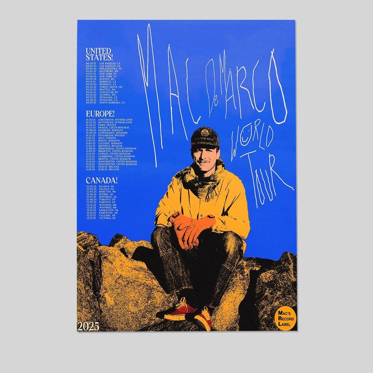 Mac DeMarco World Tour 2025 Poster Size 24''x36''