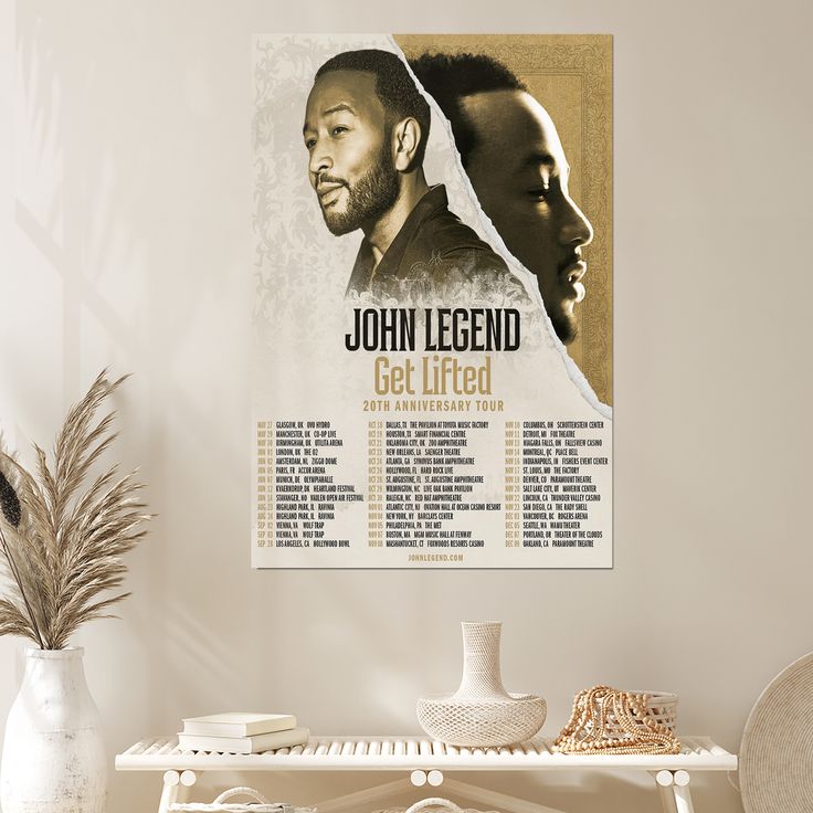 John Legend Announces 'Get Lifted' 20th Anniversary Tour Poster Size 24''x36''