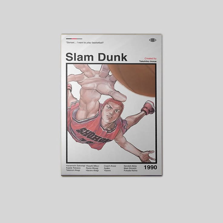 Slam Dunk Anime Poster: Minimalist Manga Print