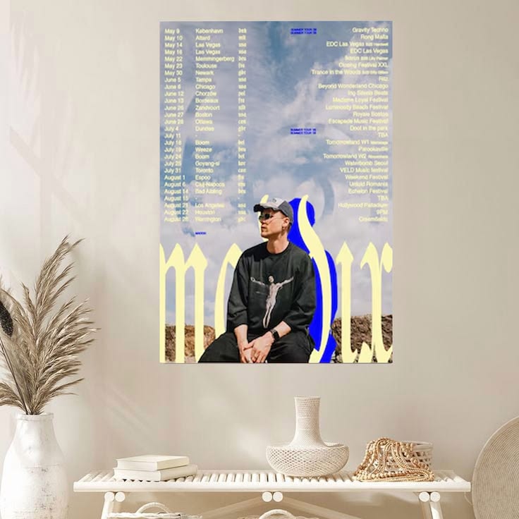 Martin Garrix Tour Poster, EDM Festival Wall Art, DJ Concert Schedule Print, Electronic Music Decor, Music Festival Artwork