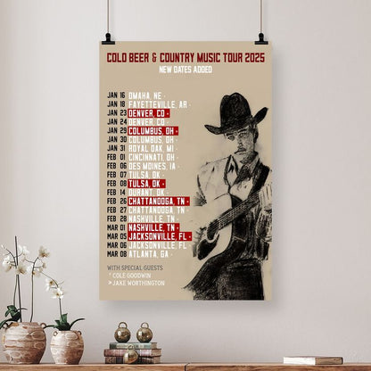 Music Poster- Zach Top - Tour 2025 Poster - Vintage Style - Size 24x36