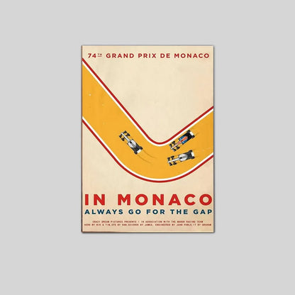 Vintage Grand Prix of Monaco Advertising Poster Full Size 24''x36''