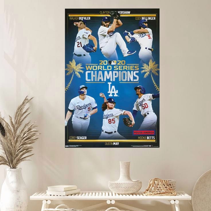 LA Dodgers 2020 World Series Champions Poster Poster Size 24''x36''