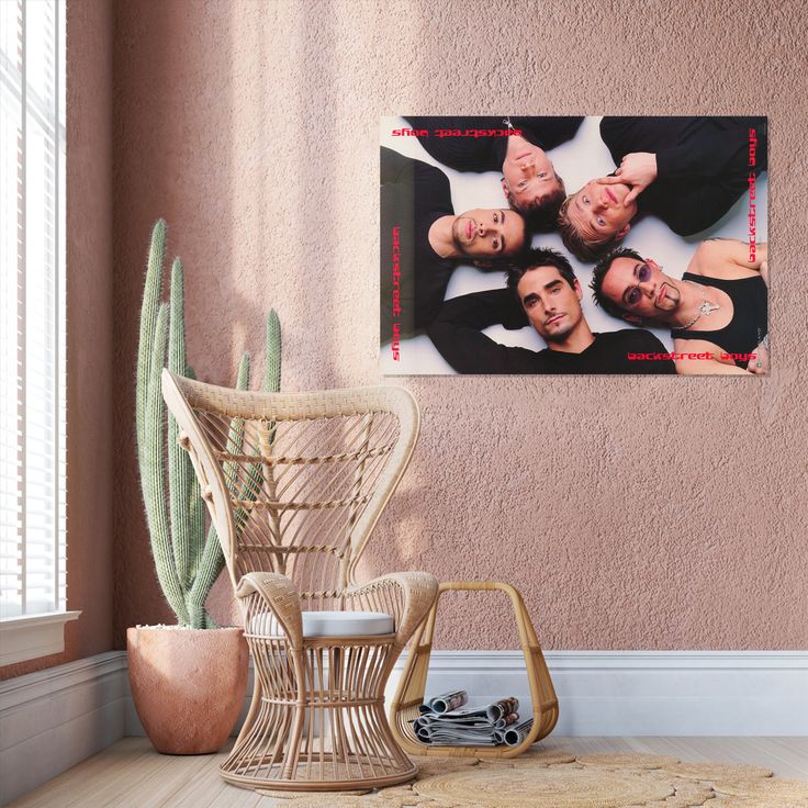 Music Poster - Backstreet Boys 80s 90s Retro Style - Size 24x36