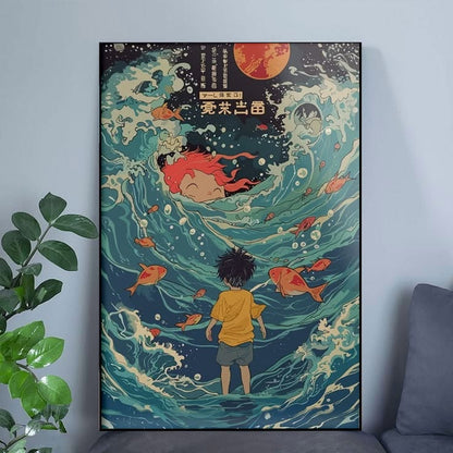 Ponyo Anime Art Print: Japanese Style Poster