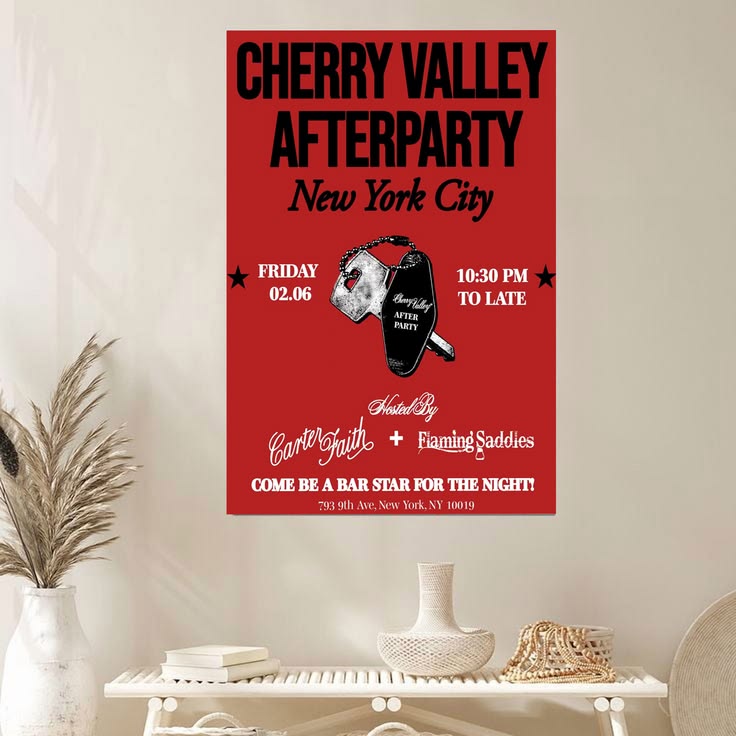 Carter Poster Faith the Cherry Valley After Party Poster Full Size 24''x36''