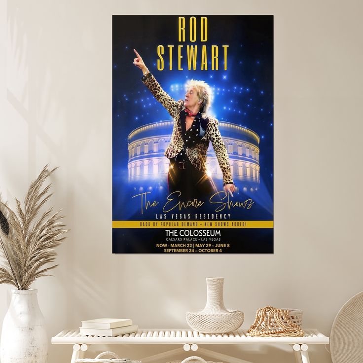 Rod Stewart The Encore Shows 2025 Tour Poster Rock Legend Star Print No Frame Size 24''x36''