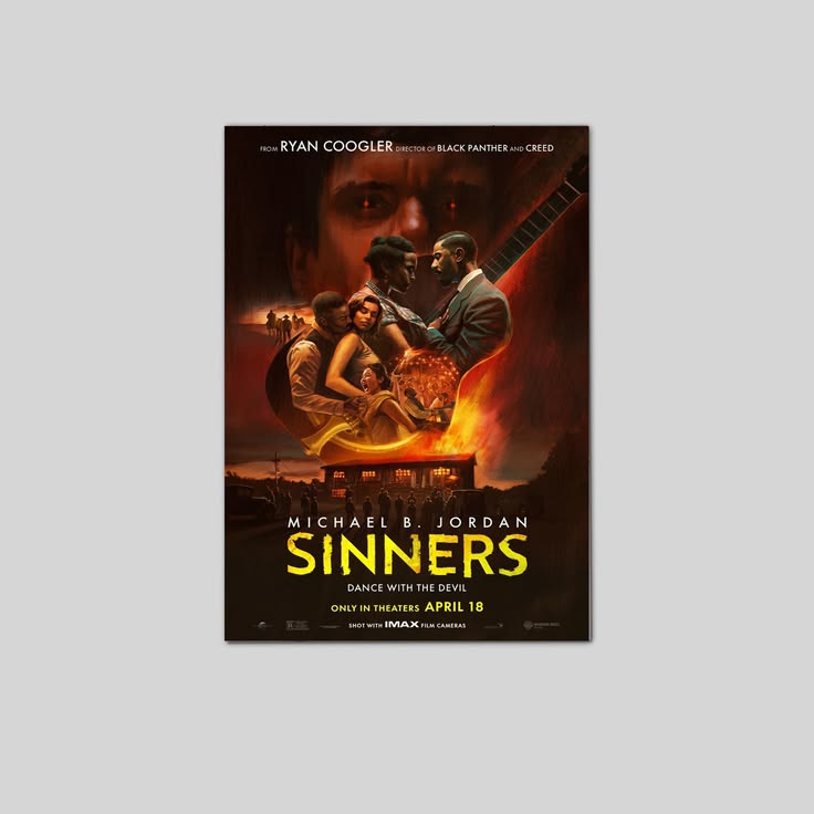 Sinners Movie Poster Michael B Jordan Hailee Poster Size 24''x36''