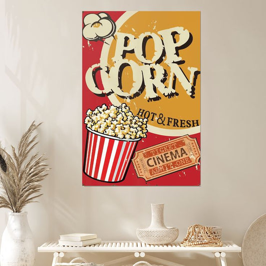 Popcorn Vintage Metal Signs Movie Theater Store Decor Poster Size 24''x36''