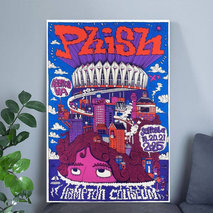 Phish Hampton VA September 19 20 21 2025 Concert Tour Poster Size 24''x36''