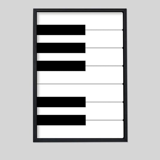 Piano Keys Poster - Jazz Print - Music Art - Modern Art - Minimal Art - Gift for Men, Women & Musician - Wall Decor for Bedroom, Living Room, Dorm or Music Room Retro Style - Size 24''x36''