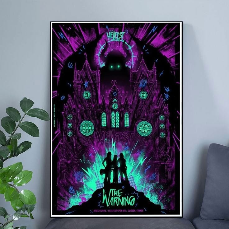 The Warning Jun 20 2025 Hellfest Clisson France Official Tour Poster Size 24''x36''