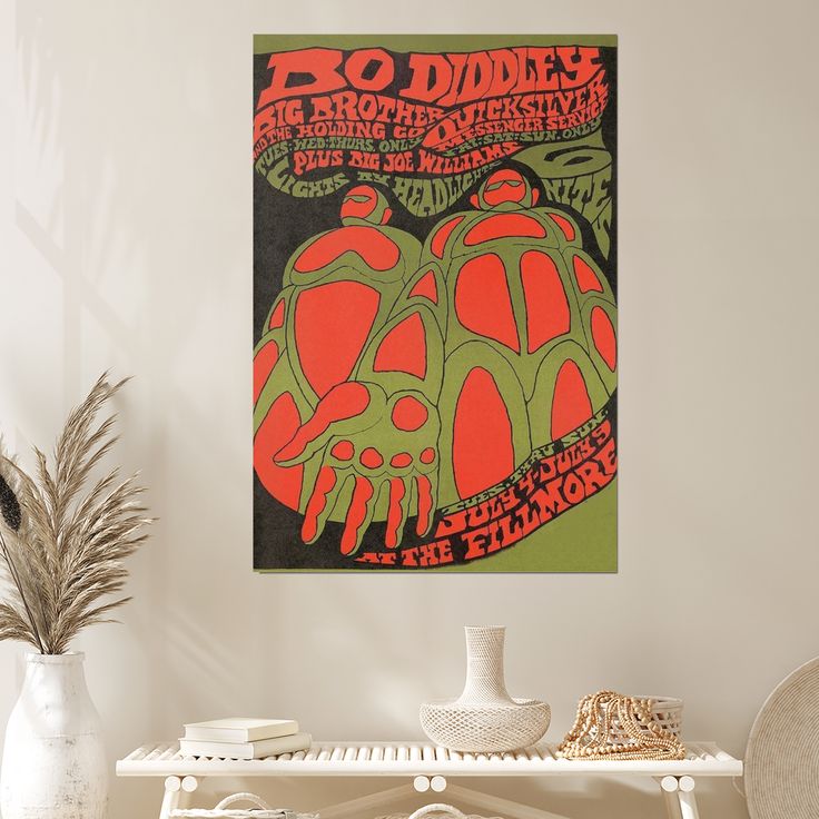 Janis Joplin Bo Diddley 1967 Vintage Concert Poster Size 24''x36''