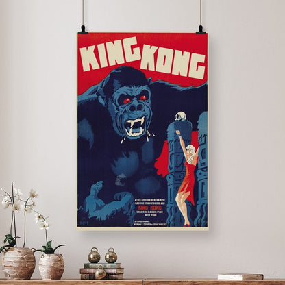 King Kong 1933 Movie Poster Retro Style - Size 24''x36''