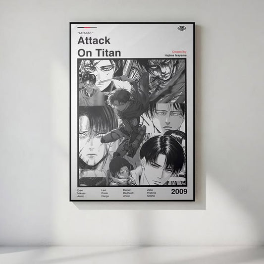 Attack On Titan Poster: Minimalist Anime Wall Art Print