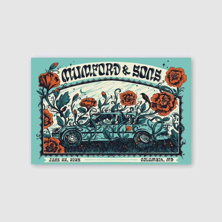 Mumford And Sons Poster On Jun 22 2025 In Columbia MD-Landscape - Poster Size 24''x36''