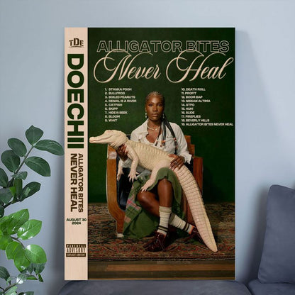 Doechii Alligator Bites Never Heal Album Poster Music Swamp Princess Album Cover Tracklist Size 24''x36''