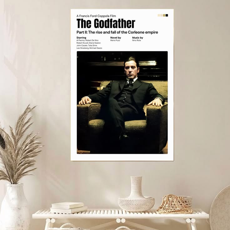 The Godfather Part 2 Poster, Classic Cinematic and Vintage inspired Wall Art