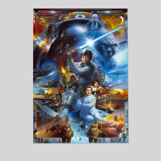 Star Wars: Original Trilogy - Collage Wall Poster Retro Style - Size 24''x36''