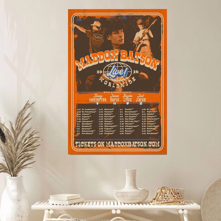 Maddoxbatson Live! Worldwide Tour 2026 Poster Full Size 24''x36''
