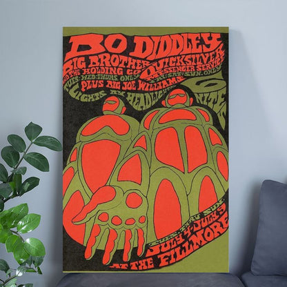 Janis Joplin Bo Diddley 1967 Vintage Concert Poster Size 24''x36''