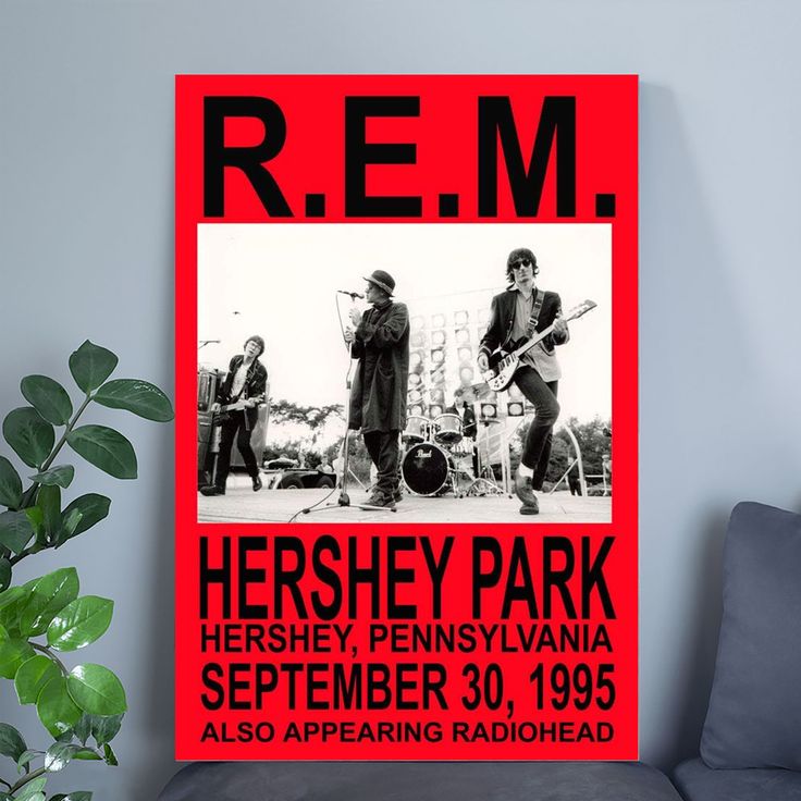 R.E.M. REPLICA HERSHEY PARK 1995 CONCERT POSTER Size 24''x36''