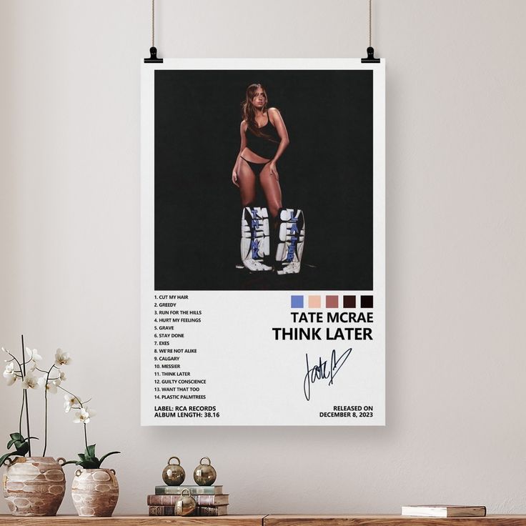 Tate McRae Poster Think Later Album Cover Poster for Bedroom Aesthetic Size 24''x36''